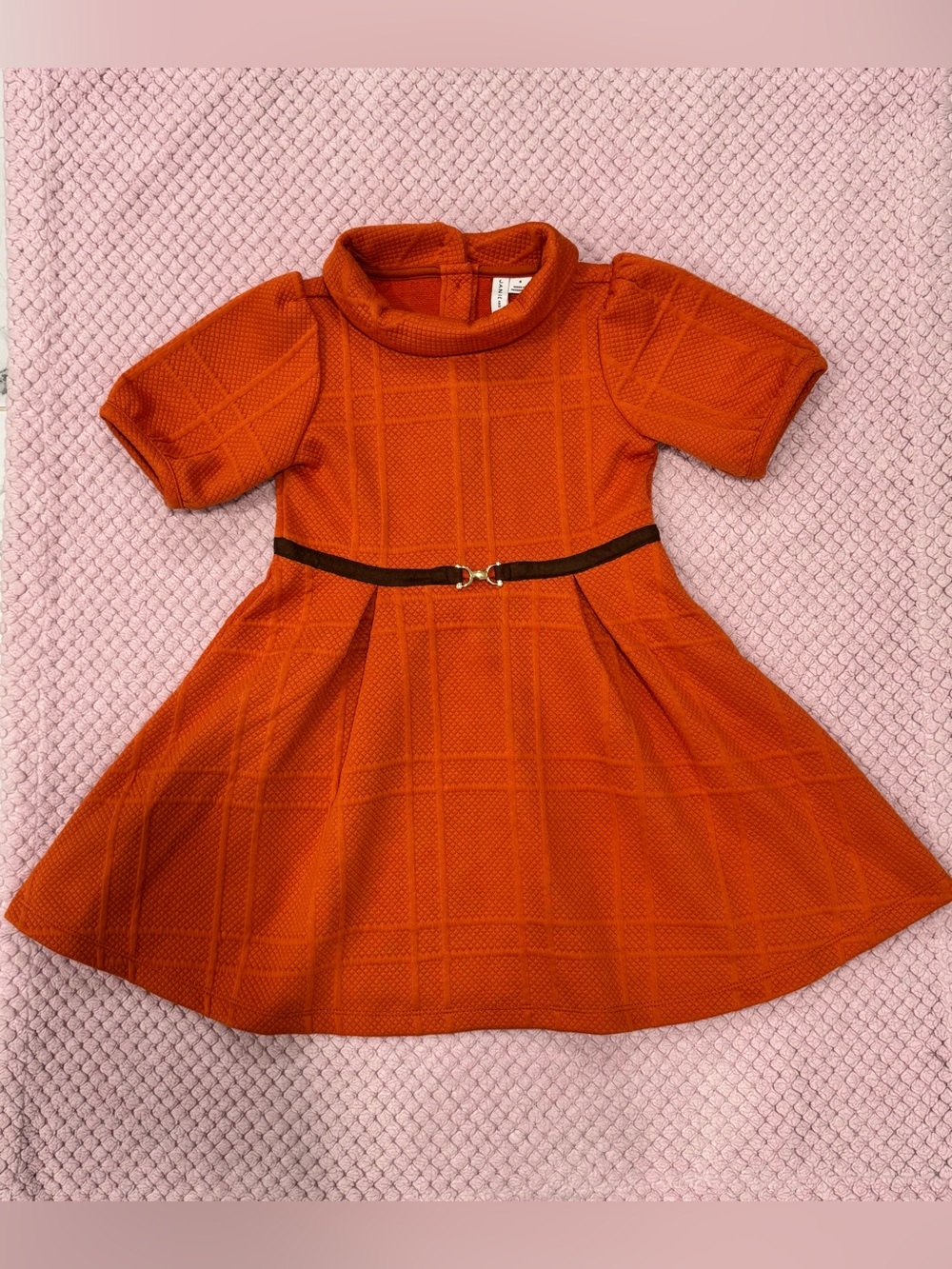 4, Janie and Jack Burnt Orange Fit & Flare Dress